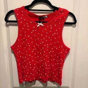 Daydreamer Red Tank Top with Star Accents